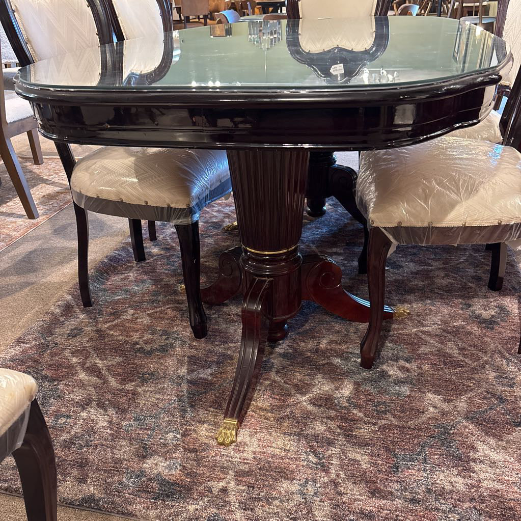 Victorian Style Italian Made Dining Table & Upholstered Dining Chairs (SET OF 8) C DINING TABLES