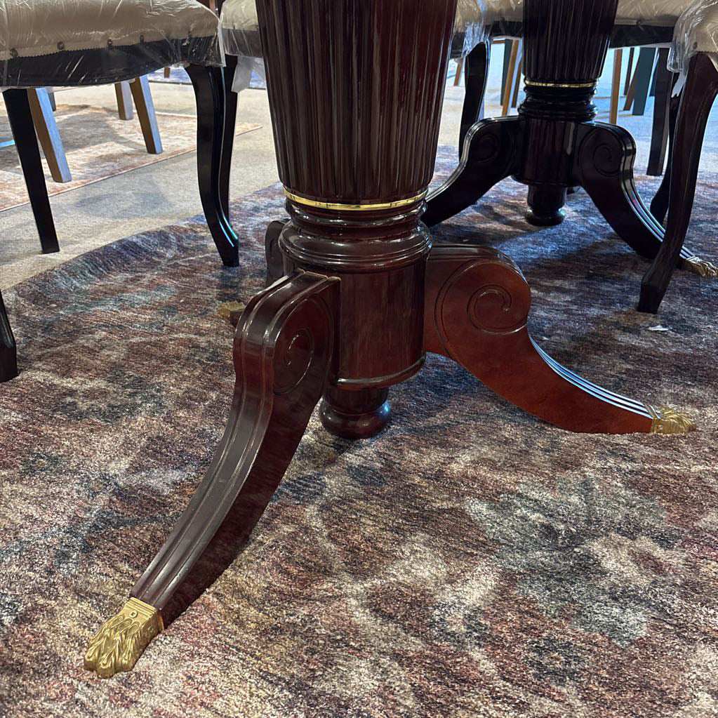 Victorian Style Italian Made Dining Table & Upholstered Dining Chairs (SET OF 8) C DINING TABLES