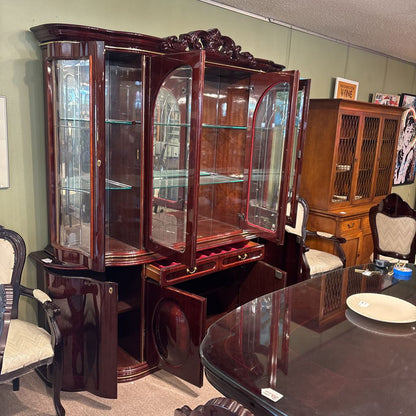 Large Curved Italian Made Glass Front Hutch