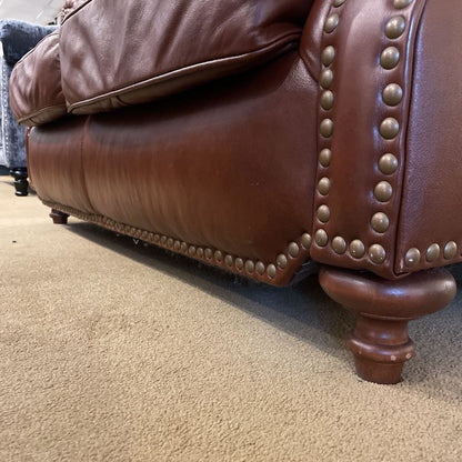 Rolled Arm 2 Seat Loveseat w/ Decorative Tacks