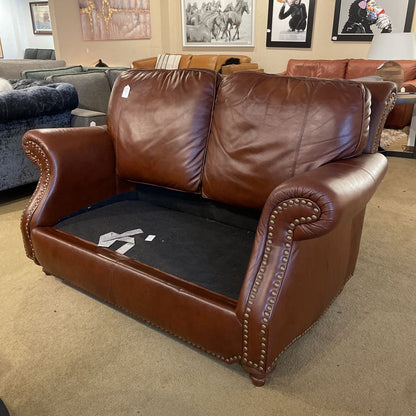 Rolled Arm 2 Seat Loveseat w/ Decorative Tacks