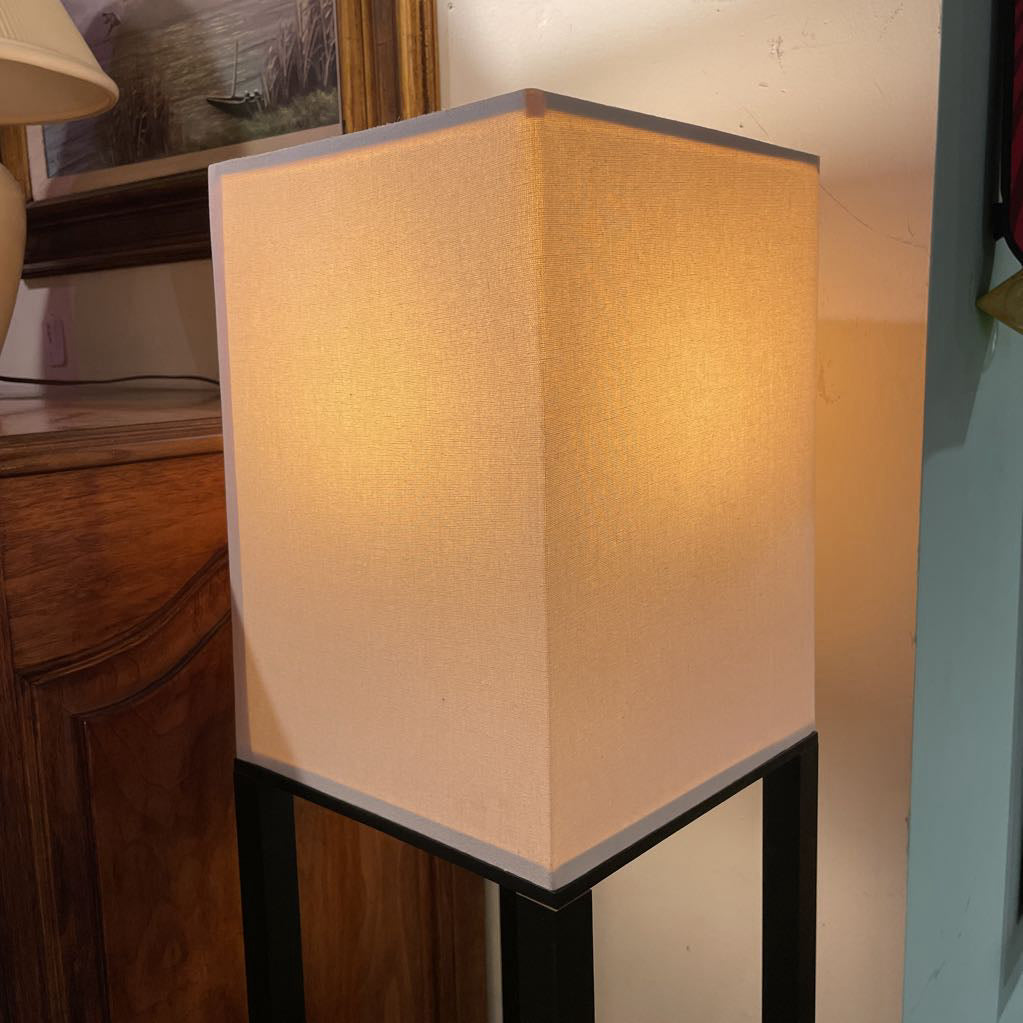 Black Squared Floor Lamp with Shelves