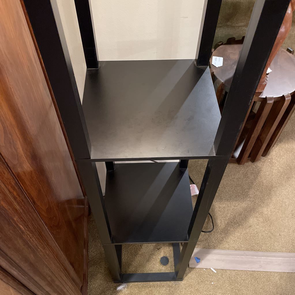 Black Squared Floor Lamp with Shelves