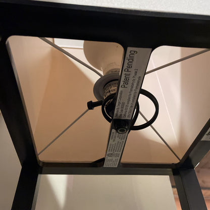 Black Squared Floor Lamp with Shelves