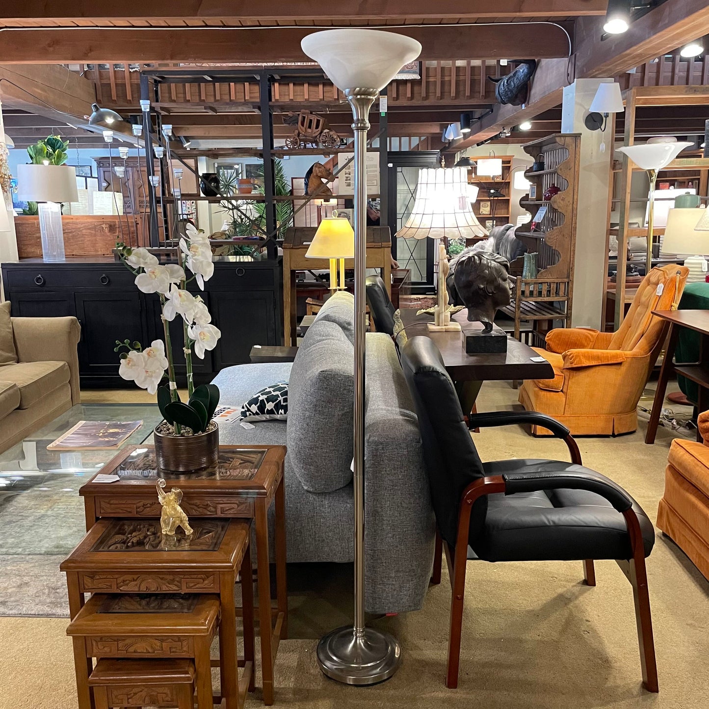 Scavo Glass Silver Floor Lamp