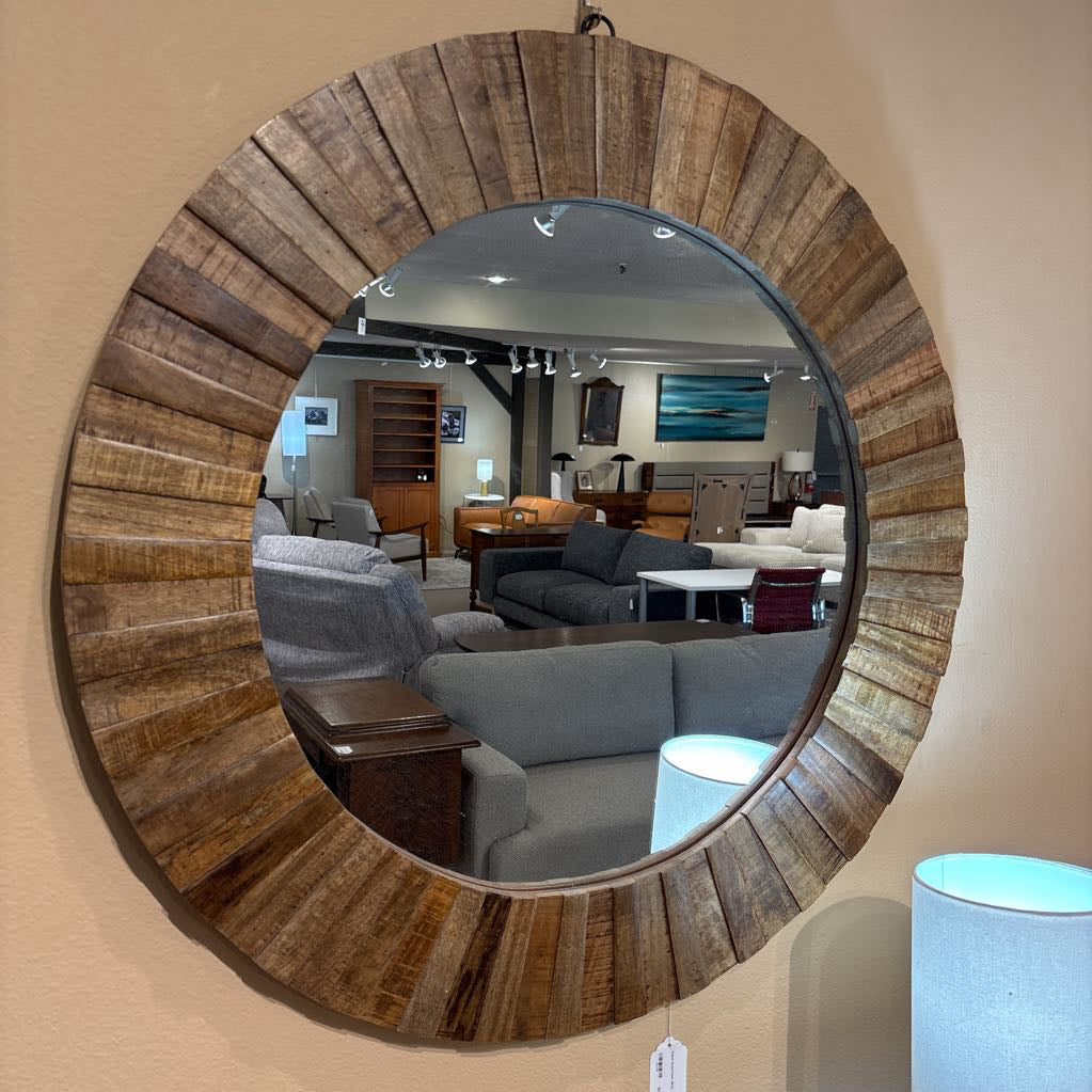 Pattern Wood Frame Mirror
