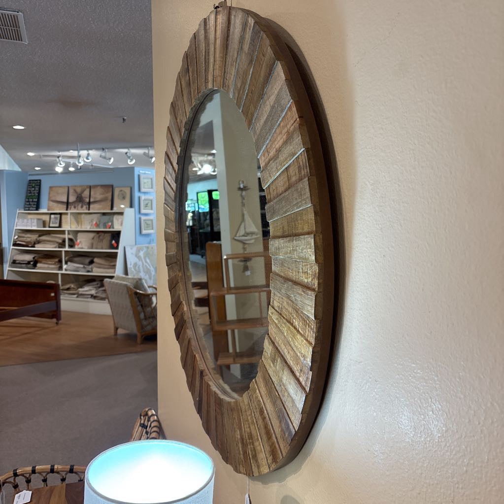 Pattern Wood Frame Mirror