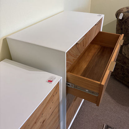 White Pattern Front Highboy