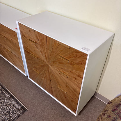 White Pattern Front Highboy