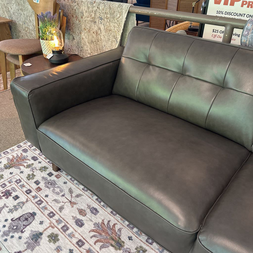 Odense Espresso Leather RAF Sectional U SECTIONALS RAF