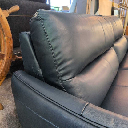 Peacock Blue Mod Lthr Pwr Sofa