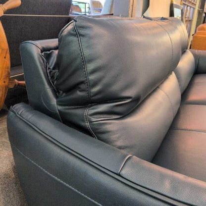 Peacock Blue Mod Lthr Pwr Sofa