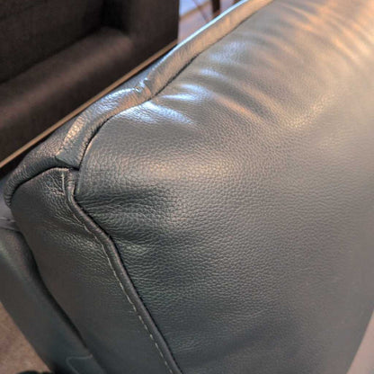 Peacock Blue Mod Lthr Pwr Sofa
