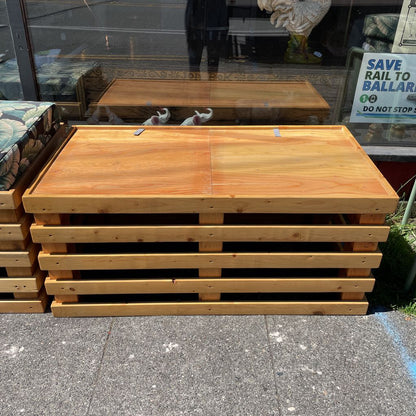 Pine Slat Outdoor Bench with Palm Fabric C DINING BENCHES