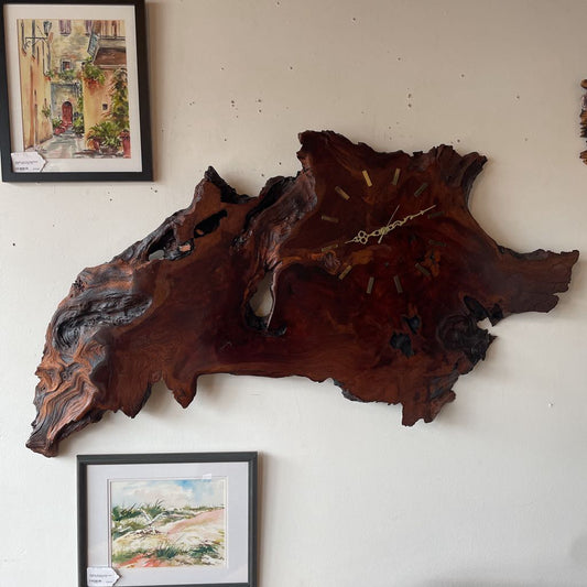Vintage Redwood Live Edge Wall Clock
