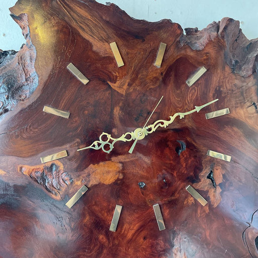 Vintage Redwood Live Edge Wall Clock