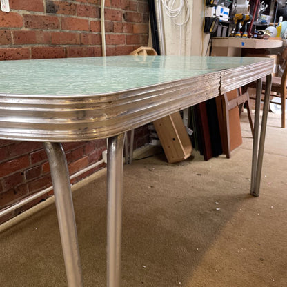 Vintage Formica Green Martini Ice Expanding Dining Table