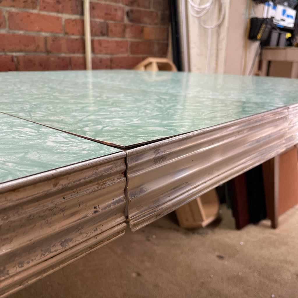 Vintage Formica Green Martini Ice Expanding Dining Table