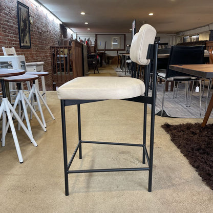PB Grey Leather Counter Stool C STOOLS