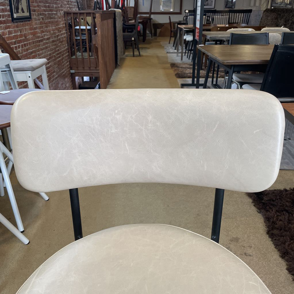 Pottery Barn Grey Leather Counter Stool