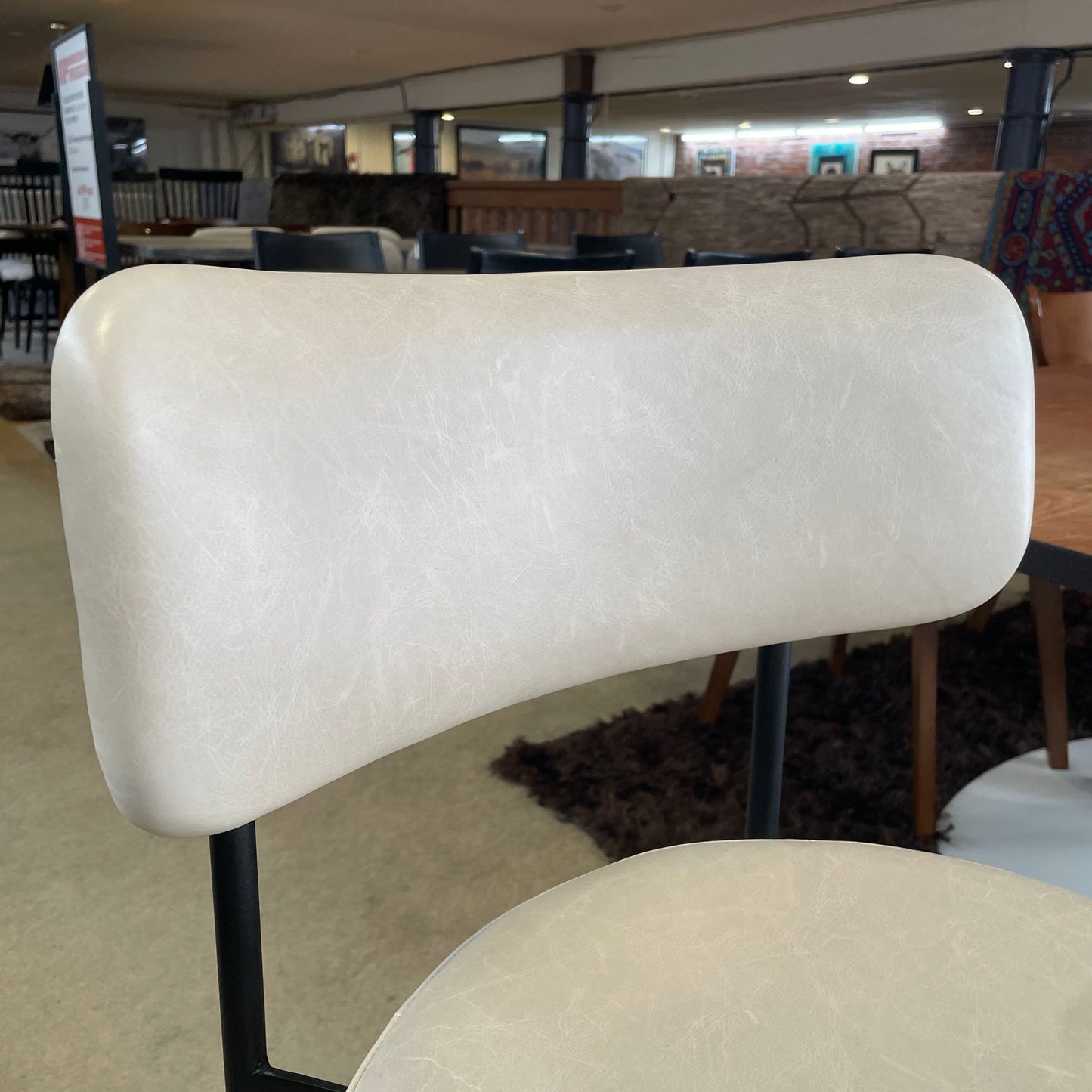 PB Grey Leather Counter Stool C STOOLS