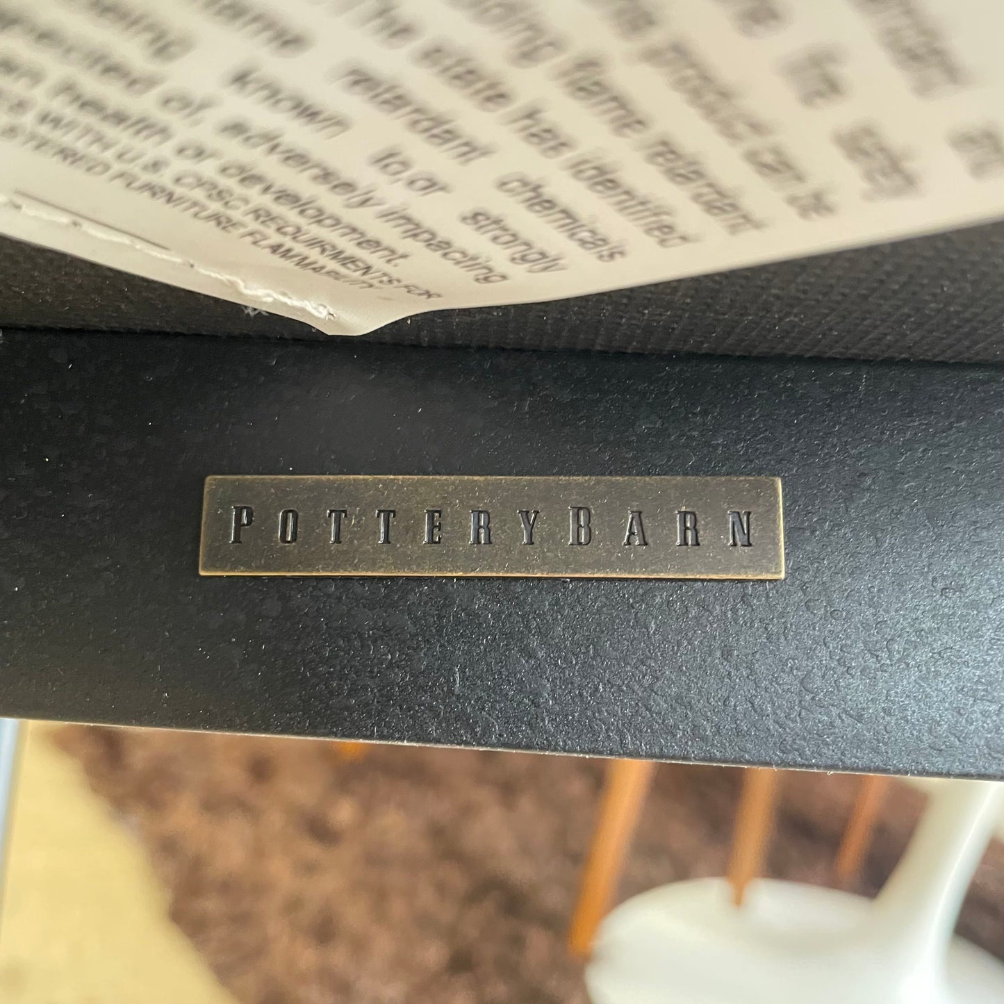 Pottery Barn Grey Leather Counter Stool