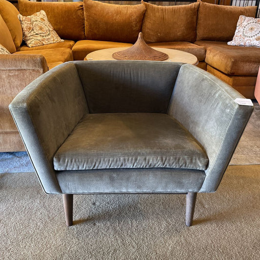 Dark Sage Velvet Curved Back Accent Chair U ACCENT CHAIRS