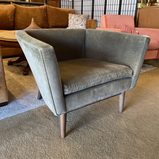 Dark Sage Velvet Curved Back Accent Chair U ACCENT CHAIRS