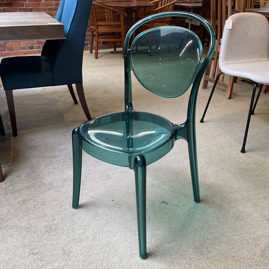 Calligaris Transparent Blue Plastic Molded Chair C DINING CHAIRS
