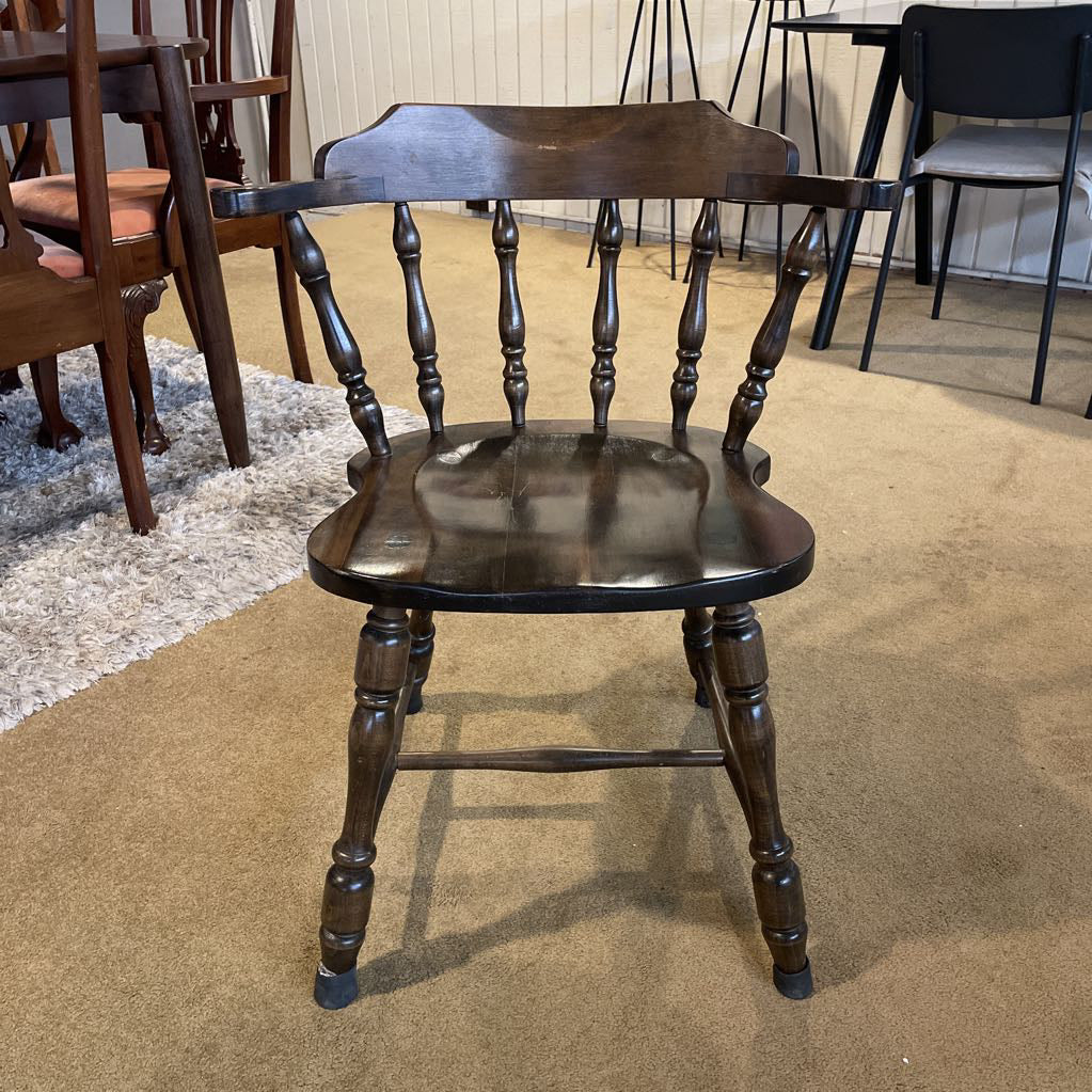 Dark Turned Wood Smokers Bow Chair Set of 6 C DINING CHAIRS