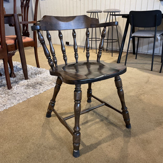 Dark Turned Wood Smokers Bow Chair Set of 6 C DINING CHAIRS
