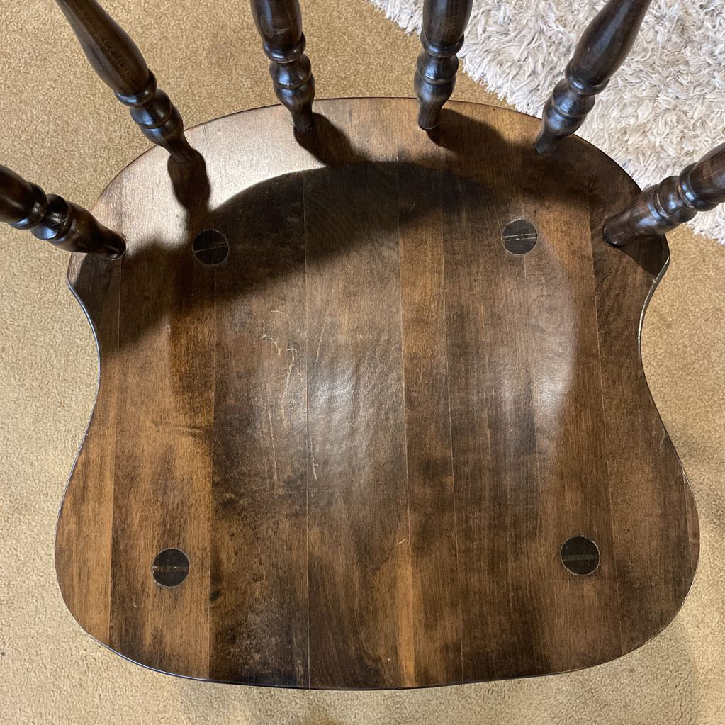Dark Turned Wood Smokers Bow Chair Set of 6 C DINING CHAIRS
