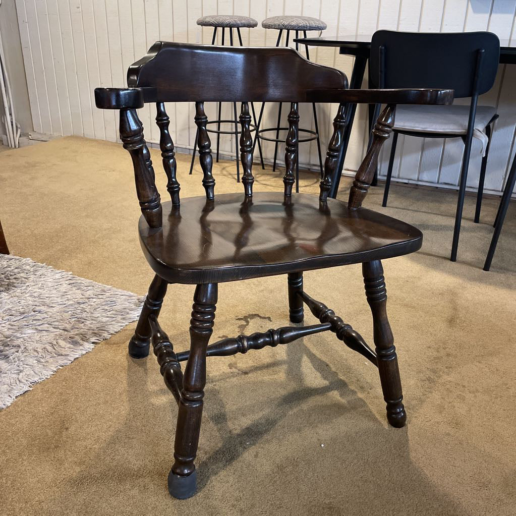 Dark Turned Wood Smokers Bow Chair Set of 6 C DINING CHAIRS