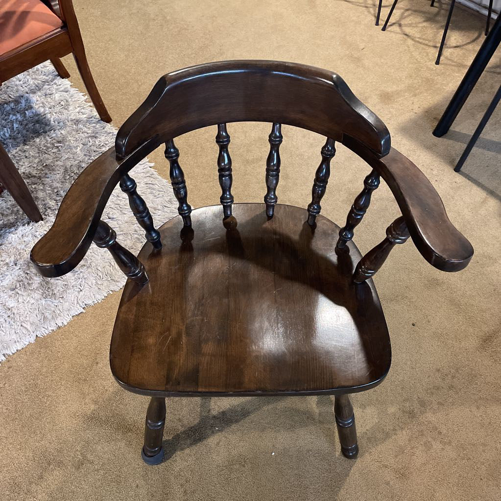 Dark Turned Wood Smokers Bow Chair Set of 6 C DINING CHAIRS