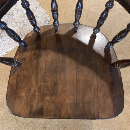 Dark Turned Wood Smokers Bow Chair Set of 6 C DINING CHAIRS