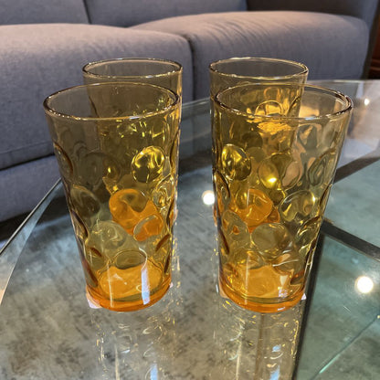 Vintage Gold Dimpled Tumbler Set/4