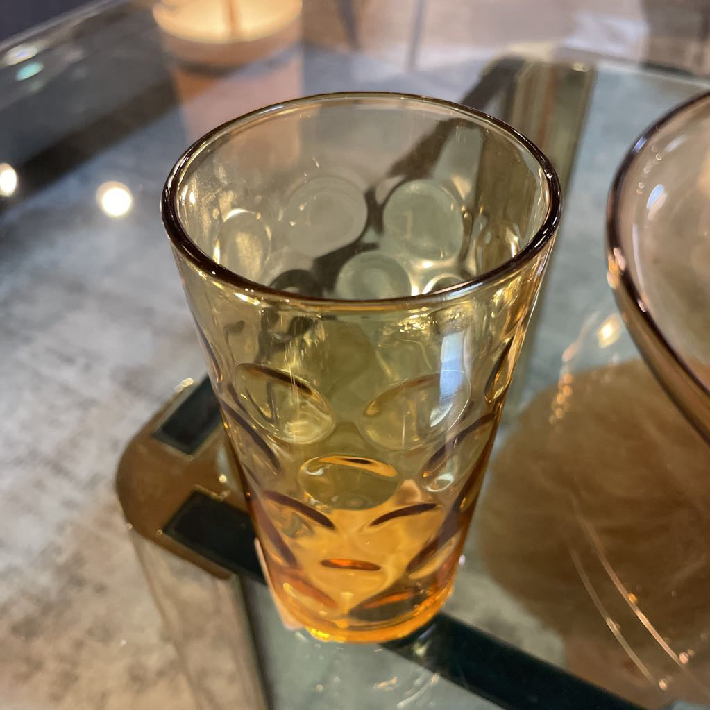 Vintage Gold Dimpled Tumbler Set/4