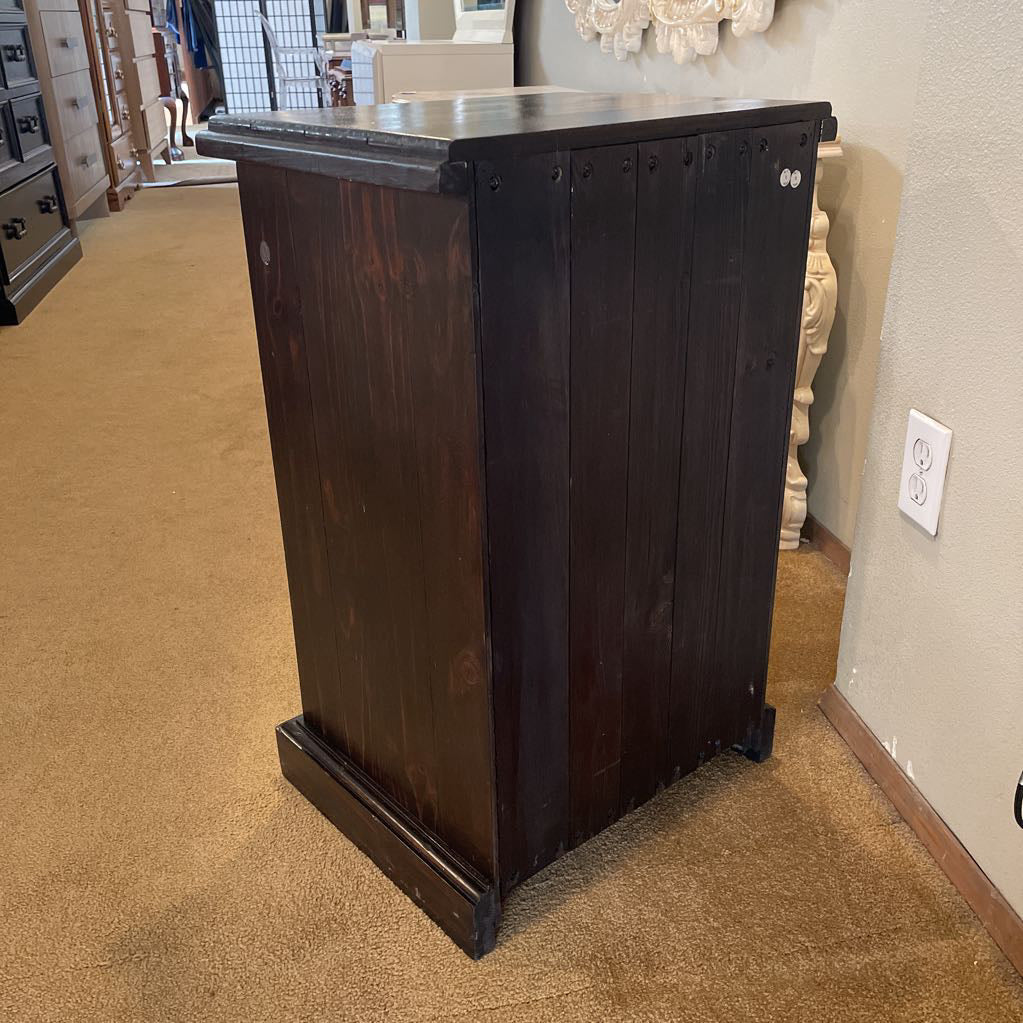 Dark Wood 3 Drawer Nightstand