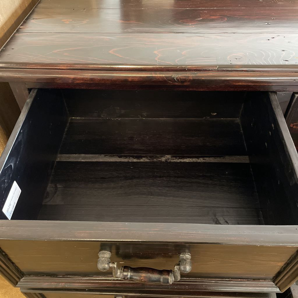 Dark Wood 7 Drawer Mid Height Dresser C LOWBOYS