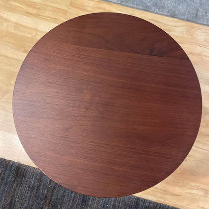 Walnut Finish Plinth Storage End Table