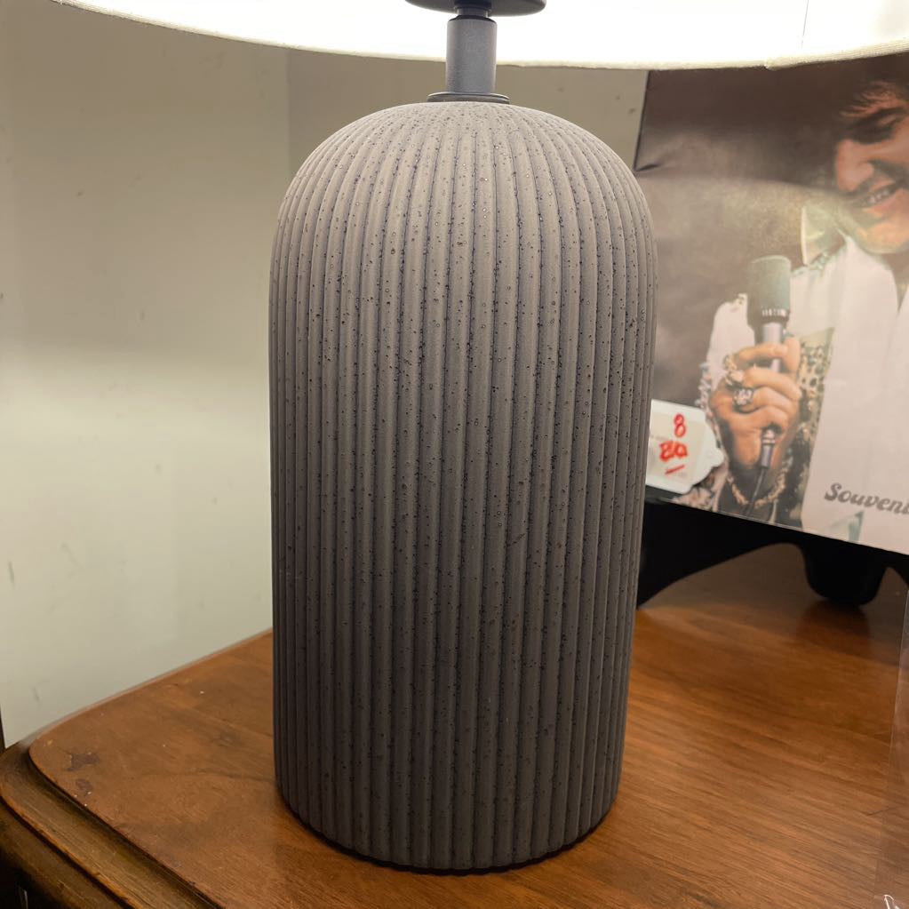 Palisade Grey Ribbed Table Lamp LAMPS