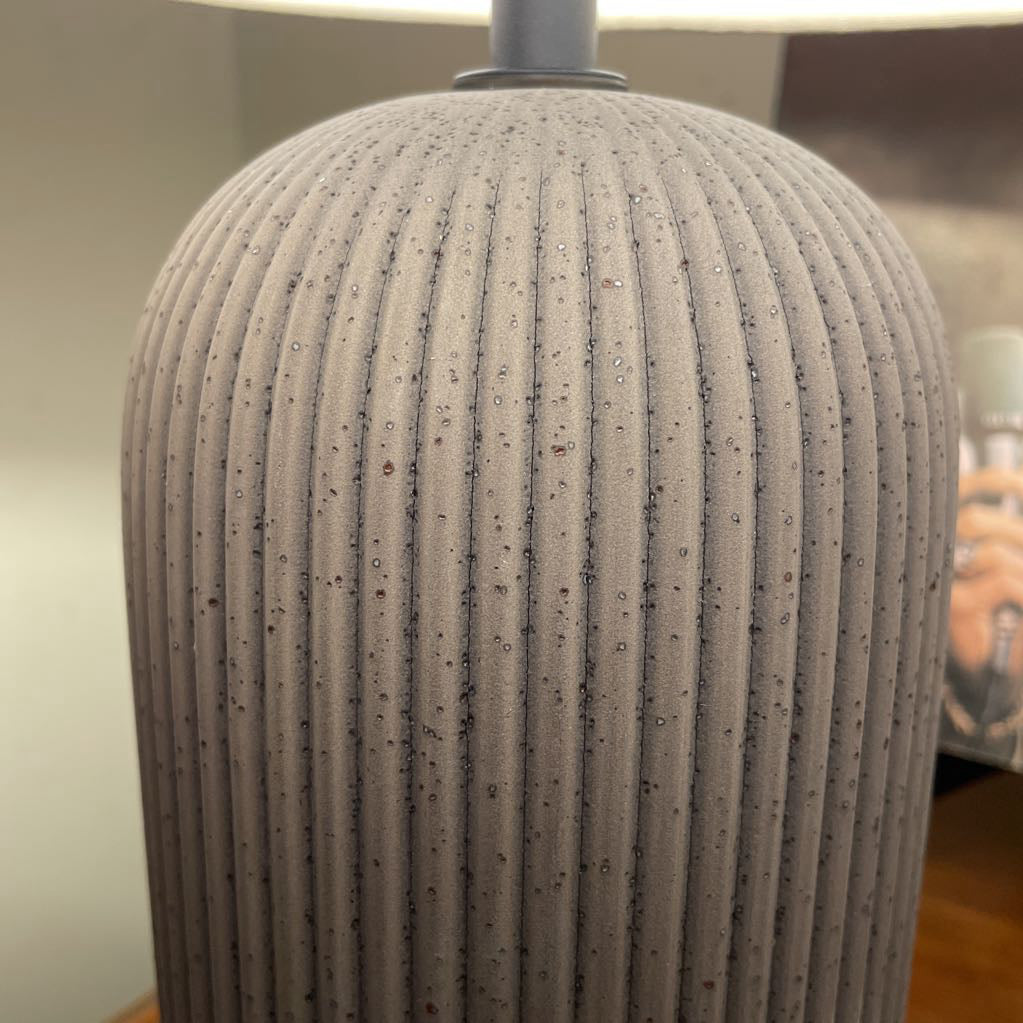Palisade Grey Ribbed Table Lamp LAMPS