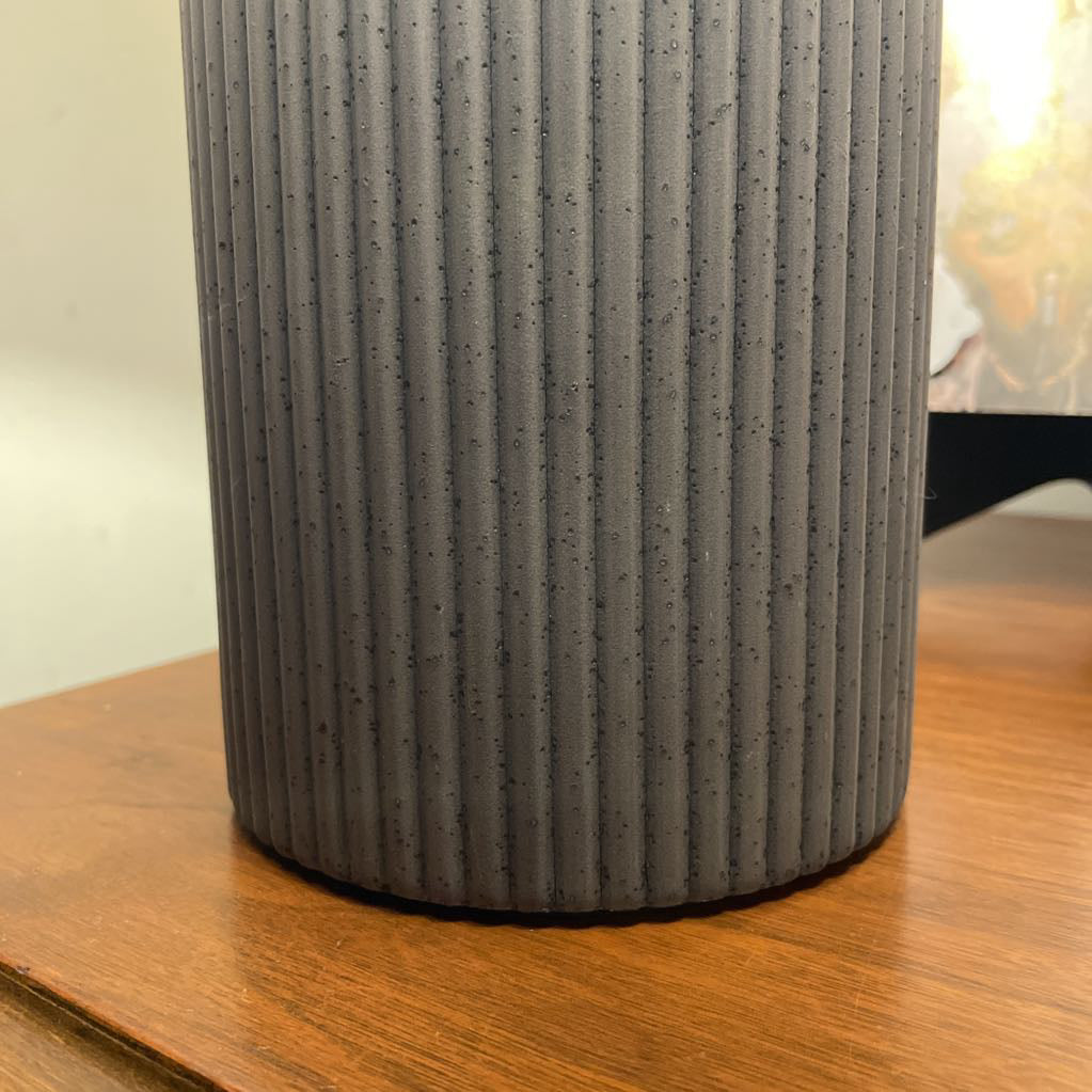 Palisade Grey Ribbed Table Lamp LAMPS