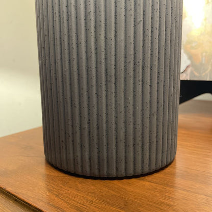 Palisade Grey Ribbed Table Lamp LAMPS
