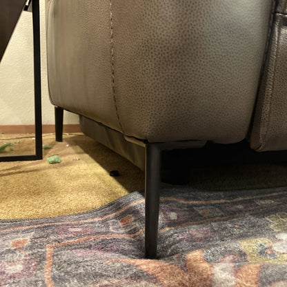Dark Grey Mod Leather Sofa