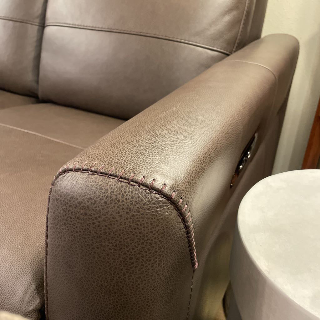 Dark Grey Mod Leather Sofa