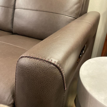 Dark Grey Mod Leather Sofa