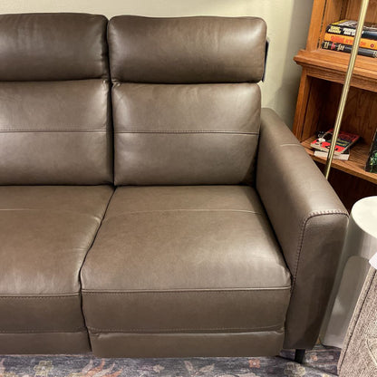 Dark Grey Mod Leather Sofa