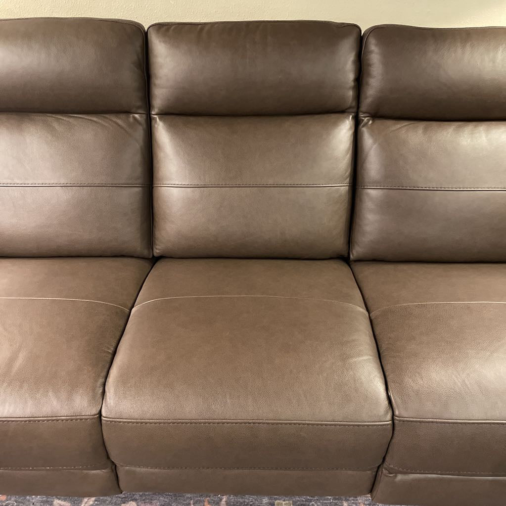 Dark Grey Mod Leather Sofa
