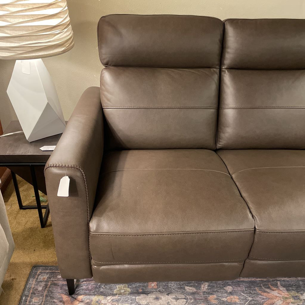 Dark Grey Mod Leather Sofa